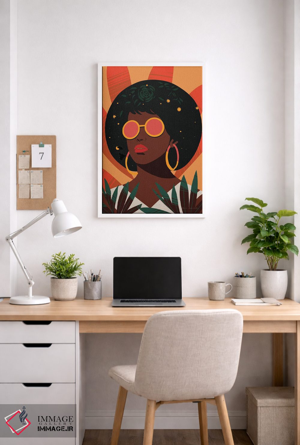 تابلو دکوراتیو زن بوهو II اثر عمر اسکالانته - D4W