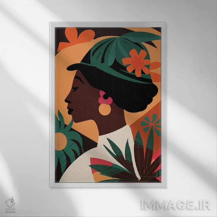 تابلو دکوراتیو زن بوهو III اثر عمر اسکالانته - نمای قابدار سفید