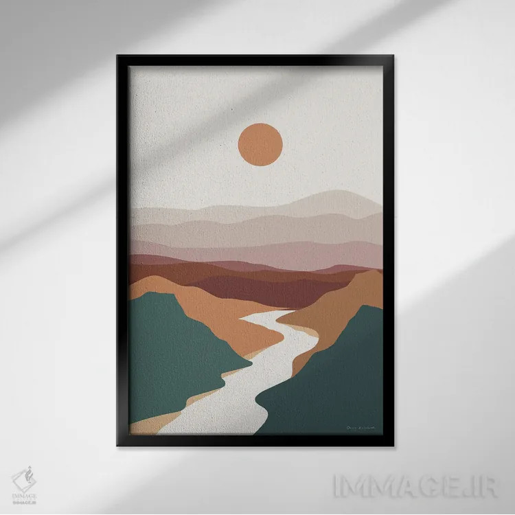 تابلو مینیمال دره بوهو II اثر عمر اسکالانته - نمای قابدار مشکی