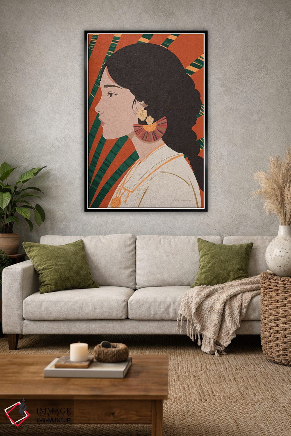تابلو دکوراتیو زن بوهو IV اثر عمر اسکالانته - D1B