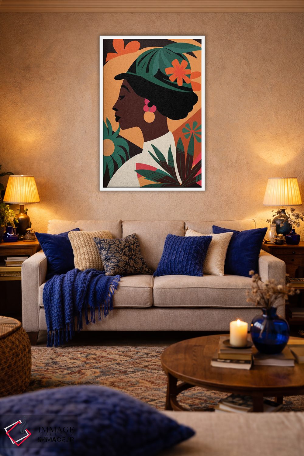 تابلو دکوراتیو زن بوهو III اثر عمر اسکالانته - D3W
