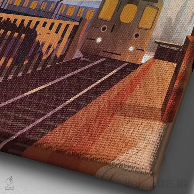 تابلو دکوراتیو شهر نیویورک اثر عمر اسکالانته - نمای نزدیک بافت بوم