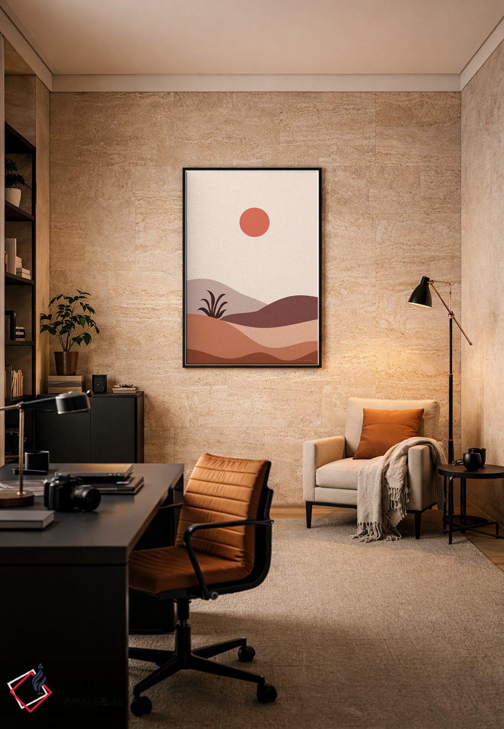 تابلو مینیمال بیابان بوهو I اثر عمر اسکالانته - D6B