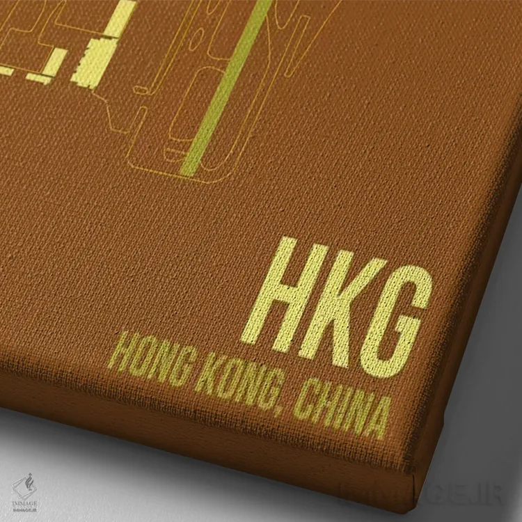 تابلو دکوراتیو هنگ کنگ اثر ۰۸ لفت - نمای نزدیک بافت بوم