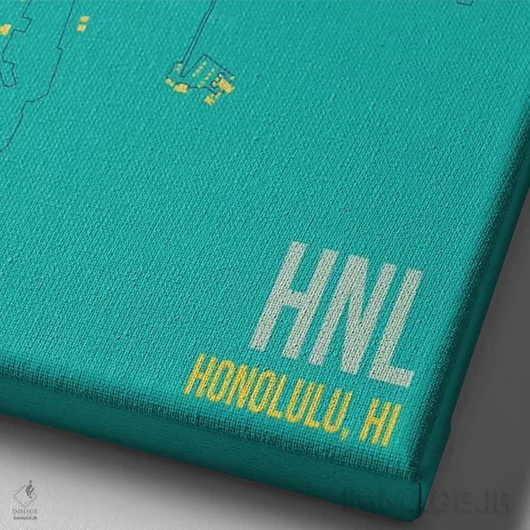 تابلو دکوراتیو هونولولو اثر ۰۸ لفت - نمای نزدیک بافت بوم