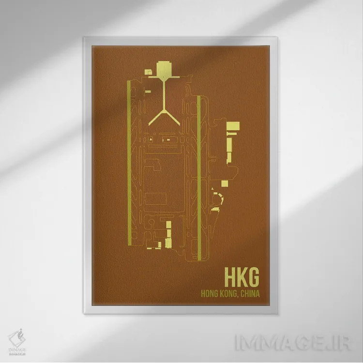 تابلو دکوراتیو هنگ کنگ اثر ۰۸ لفت - نمای قابدار سفید