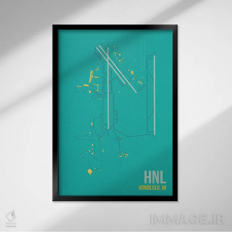 تابلو دکوراتیو هونولولو اثر ۰۸ لفت - نمای قابدار مشکی