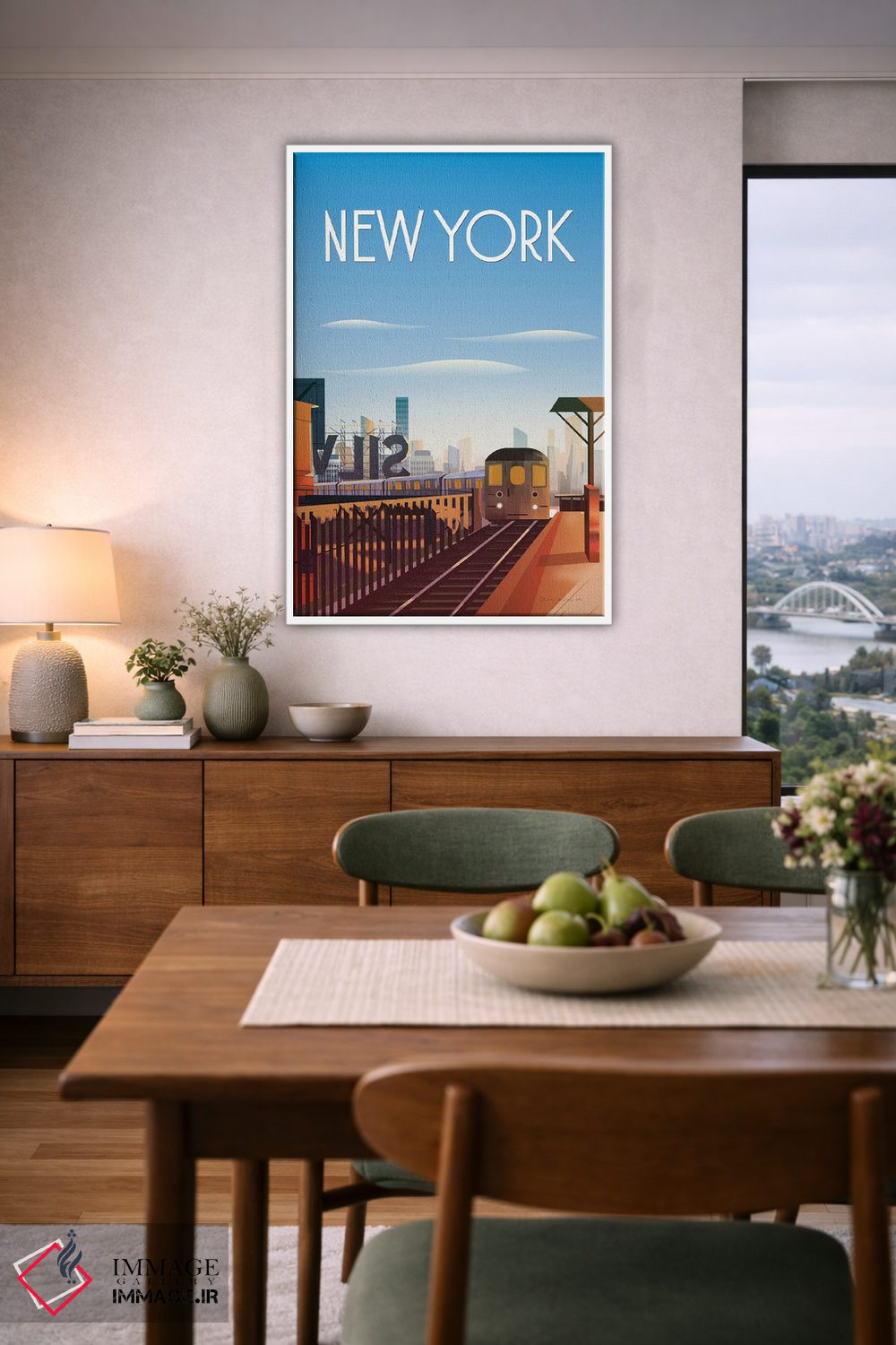 تابلو دکوراتیو شهر نیویورک اثر عمر اسکالانته - D6W