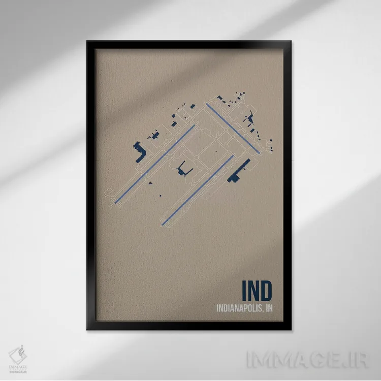 تابلو دکوراتیو ایندیاناپولیس اثر ۰۸ لفت - نمای قابدار مشکی