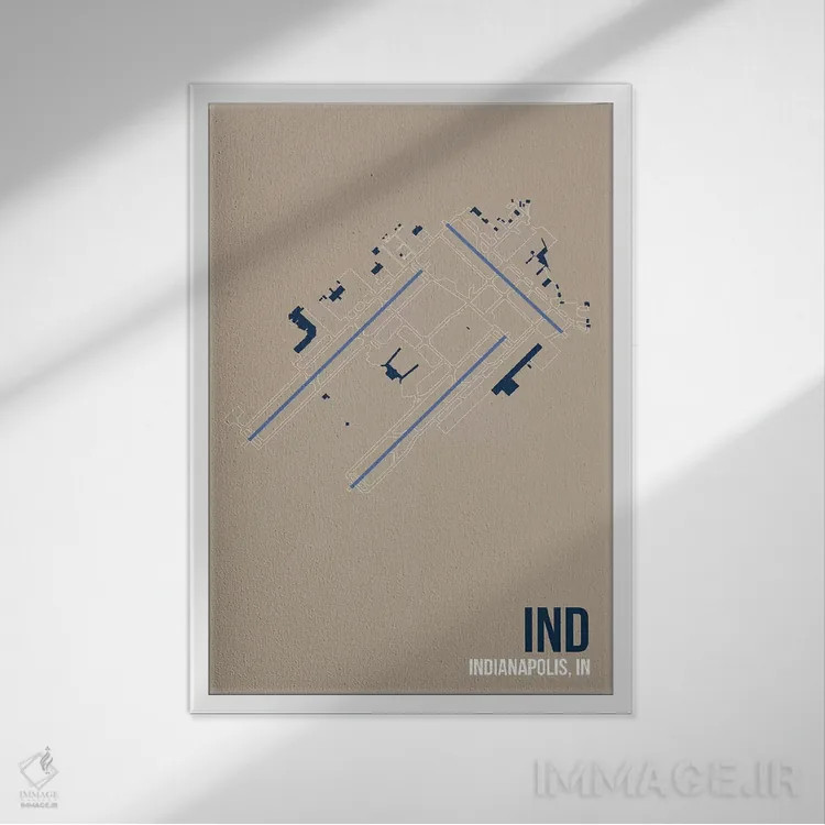 تابلو دکوراتیو ایندیاناپولیس اثر ۰۸ لفت - نمای قابدار سفید