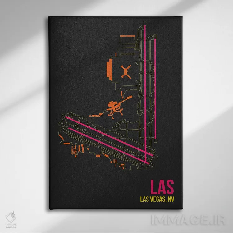 تابلو دکوراتیو لاس وگاس اثر ۰۸ لفت - نمای روبهرو روی دیوار