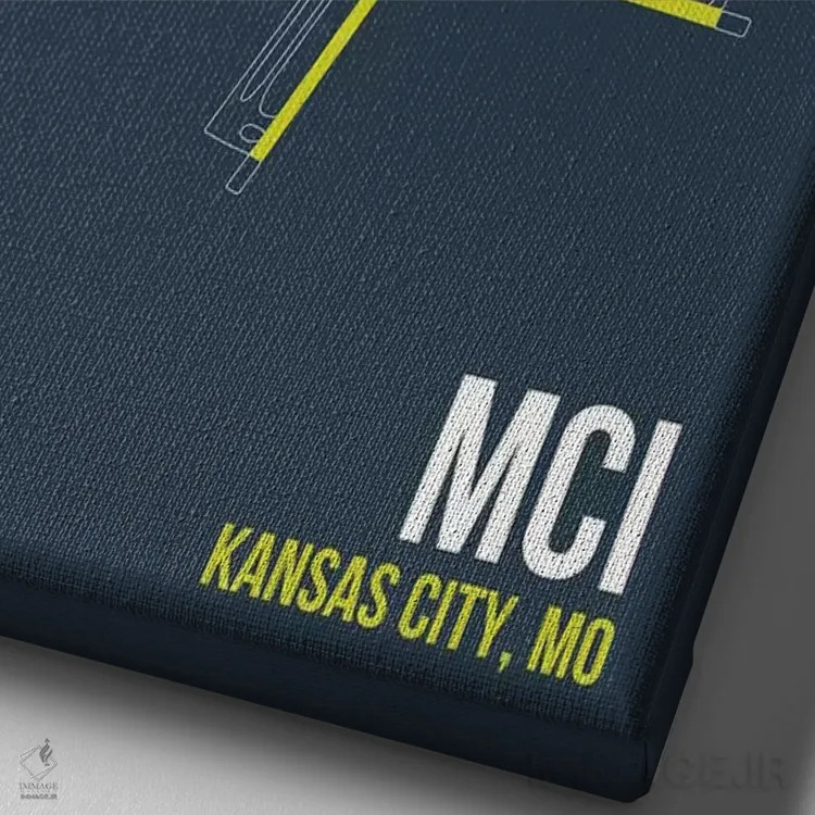 تابلو دکوراتیو کانزاس سیتی اثر ۰۸ لفت - نمای نزدیک بافت بوم