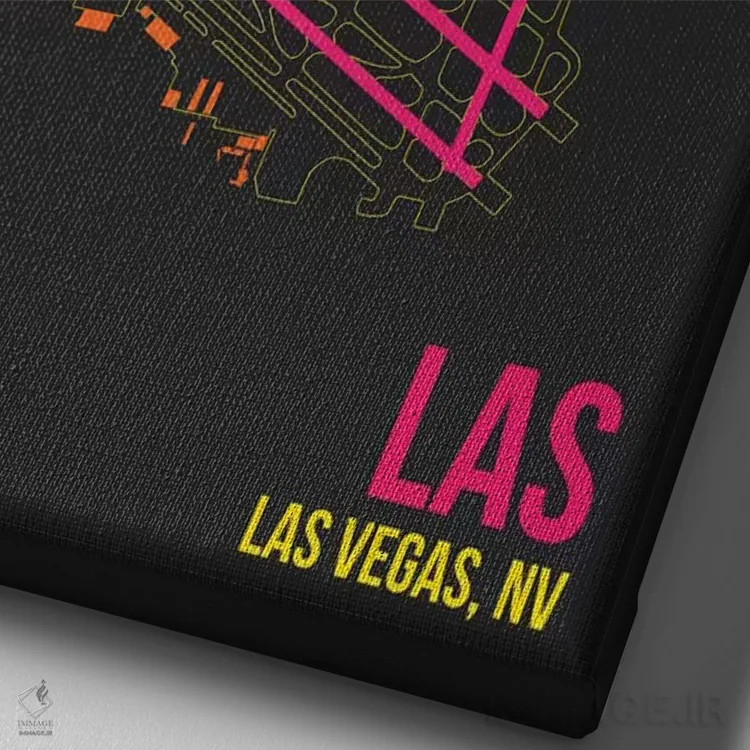 تابلو دکوراتیو لاس وگاس اثر ۰۸ لفت - نمای نزدیک بافت بوم