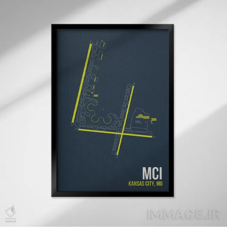 تابلو دکوراتیو کانزاس سیتی اثر ۰۸ لفت - نمای قابدار مشکی