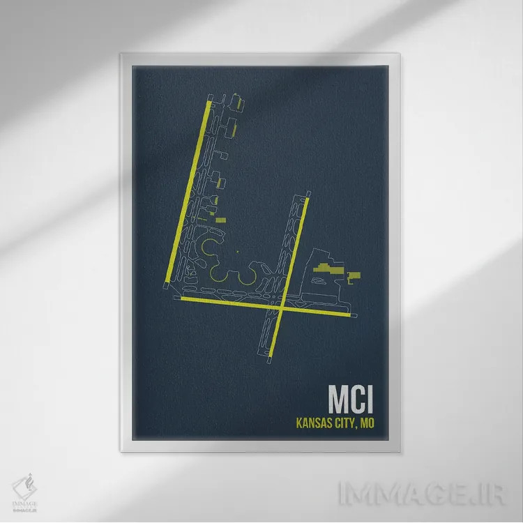 تابلو دکوراتیو کانزاس سیتی اثر ۰۸ لفت - نمای قابدار سفید