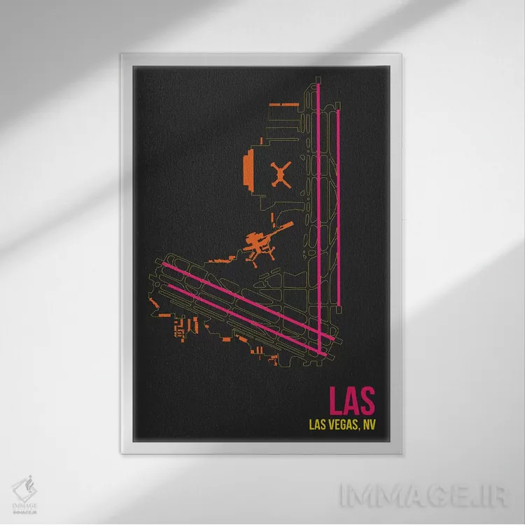 تابلو دکوراتیو لاس وگاس اثر ۰۸ لفت - نمای قابدار سفید