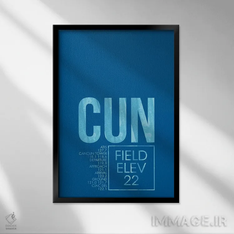 تابلو دکوراتیو کانکون اثر ۰۸ لفت - نمای قابدار مشکی