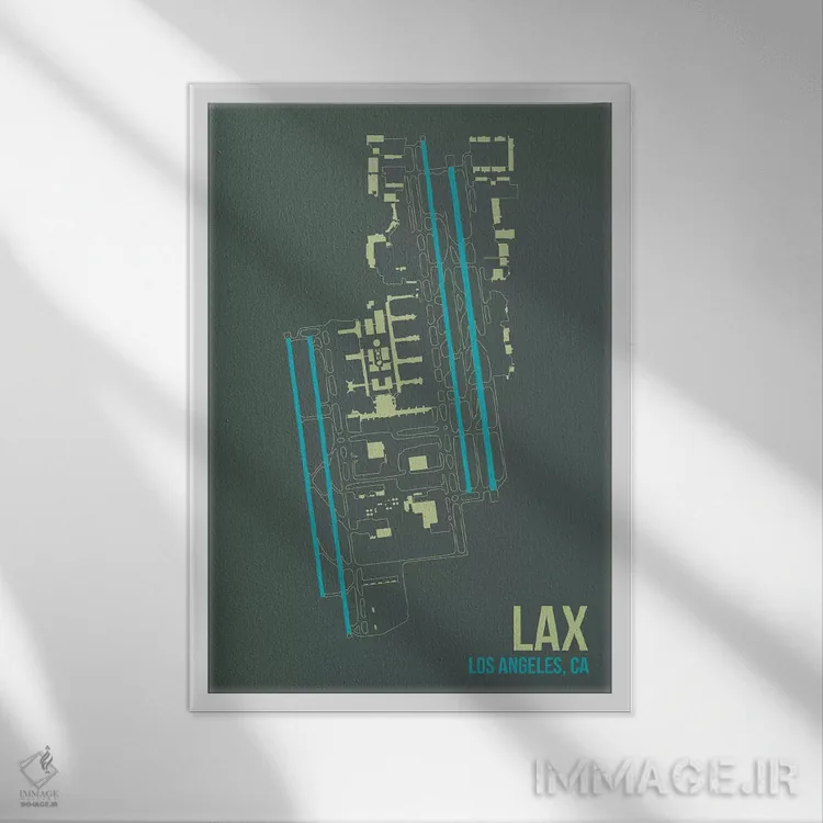 تابلو دکوراتیو لس آنجلس اثر ۰۸ لفت - نمای قابدار سفید
