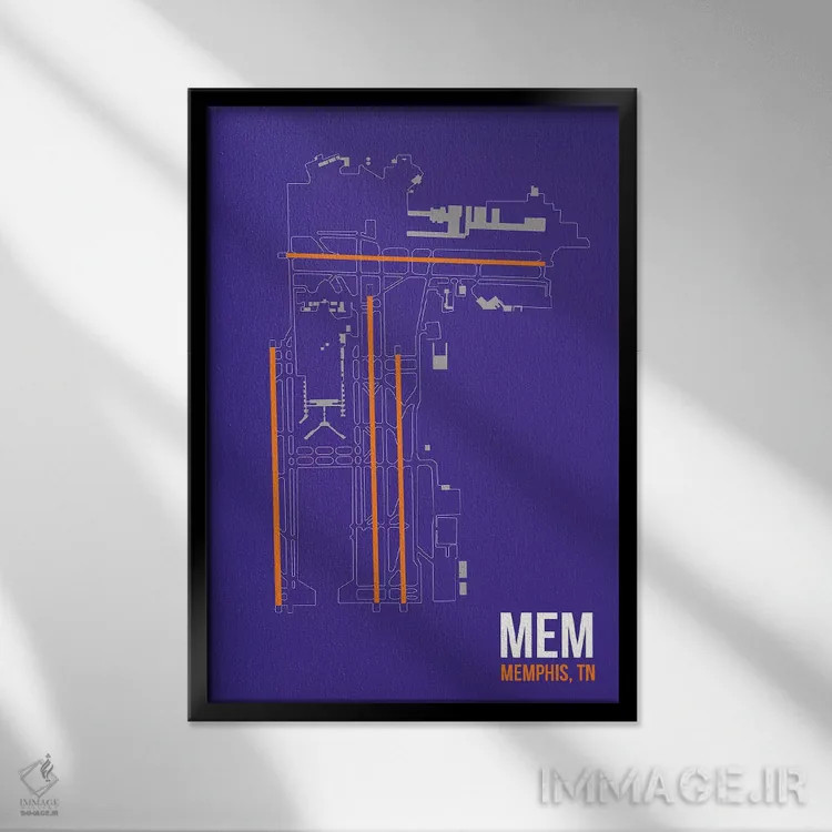 تابلو دکوراتیو ممفیس اثر ۰۸ لفت - نمای قابدار مشکی