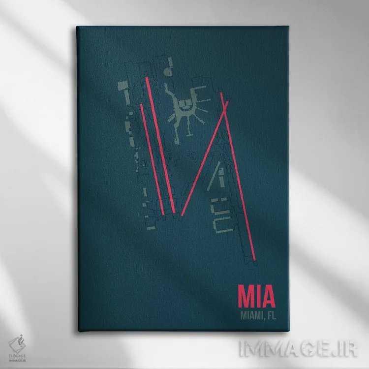 تابلو دکوراتیو میامی اثر ۰۸ لفت - نمای روبهرو روی دیوار