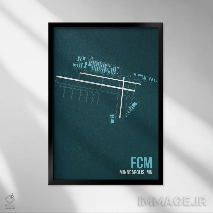 تابلو دکوراتیو مینیاپولیس اثر ۰۸ لفت - نمای قابدار مشکی