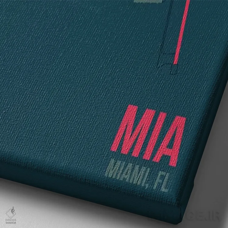 تابلو دکوراتیو میامی اثر ۰۸ لفت - نمای نزدیک بافت بوم