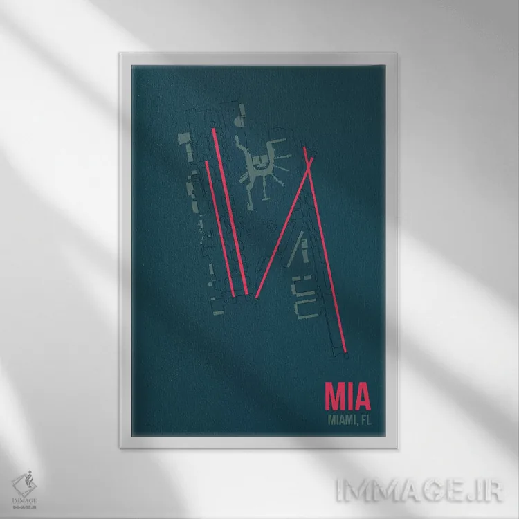 تابلو دکوراتیو میامی اثر ۰۸ لفت - نمای قابدار سفید