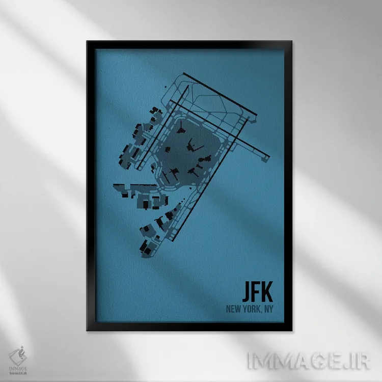 تابلو دکوراتیو نیویورک اثر ۰۸ لفت - نمای قابدار مشکی