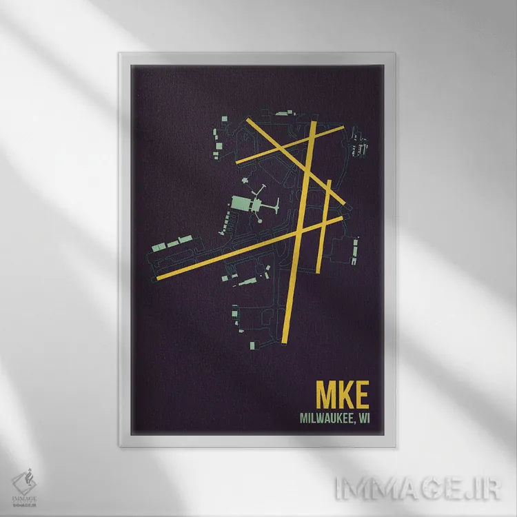 تابلو دکوراتیو میلواکی اثر ۰۸ لفت - نمای قابدار سفید