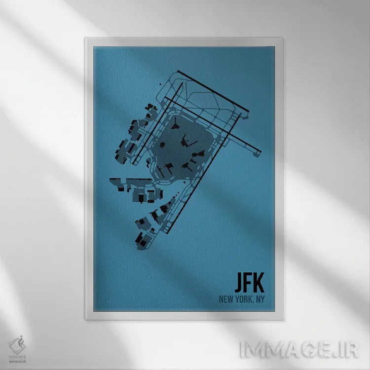 تابلو دکوراتیو نیویورک اثر ۰۸ لفت - نمای قابدار سفید