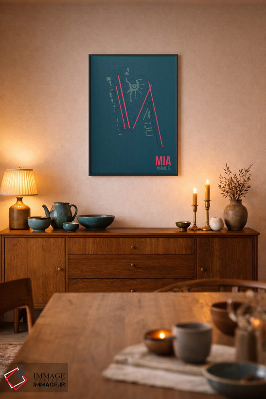 تابلو دکوراتیو میامی اثر ۰۸ لفت - D6B
