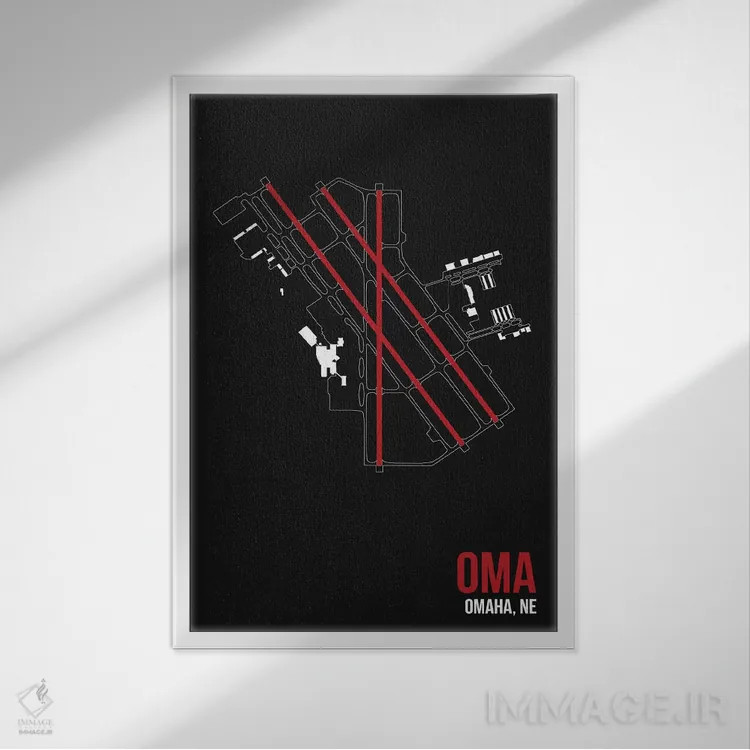 تابلو دکوراتیو اوماها اثر ۰۸ لفت - نمای قابدار سفید