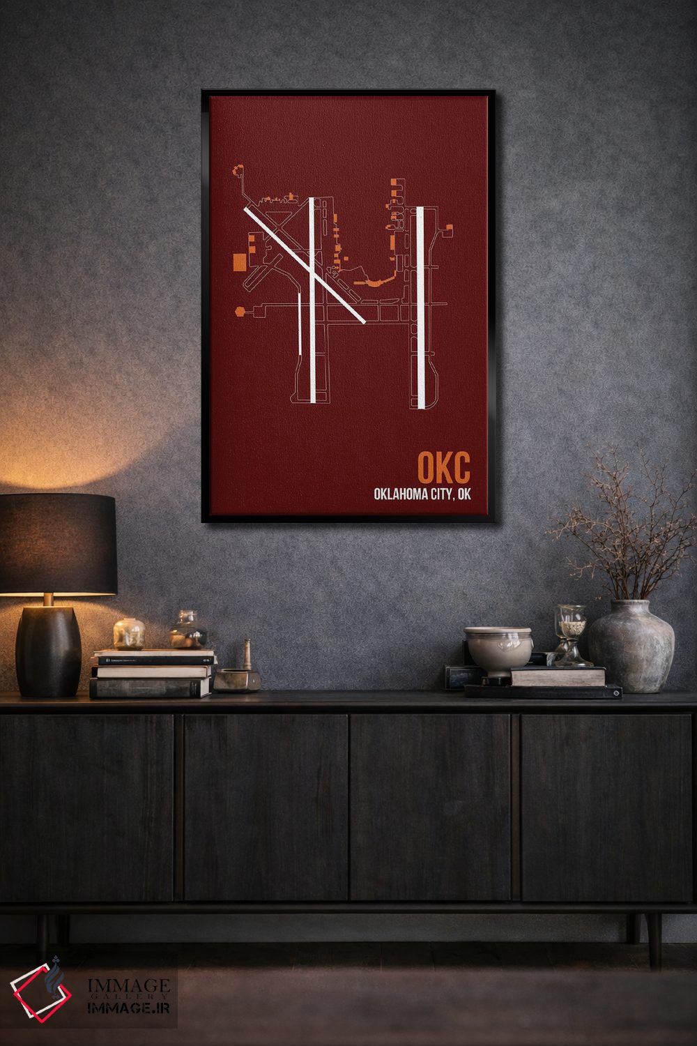 تابلو دکوراتیو اوکلاهاما سیتی اثر ۰۸ لفت - D2B