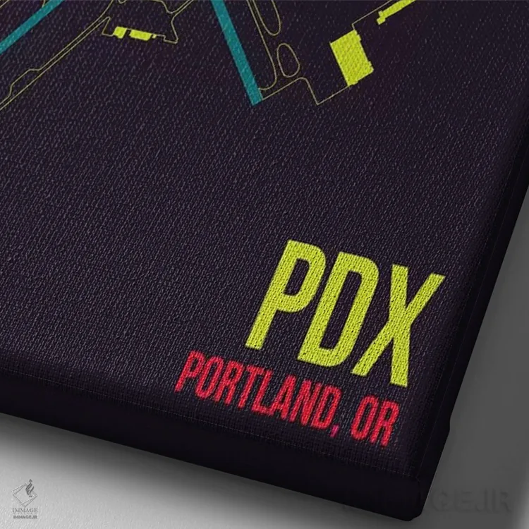 تابلو دکوراتیو پورتلند اثر ۰۸ لفت - نمای نزدیک بافت بوم