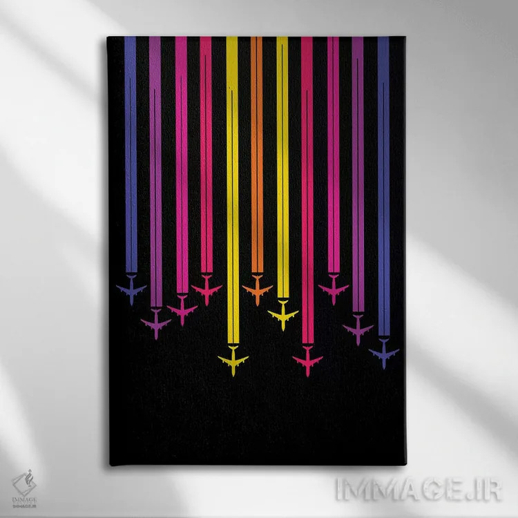 تابلو دکوراتیو سرزنده اثر ۰۸ لفت - نمای روبهرو روی دیوار