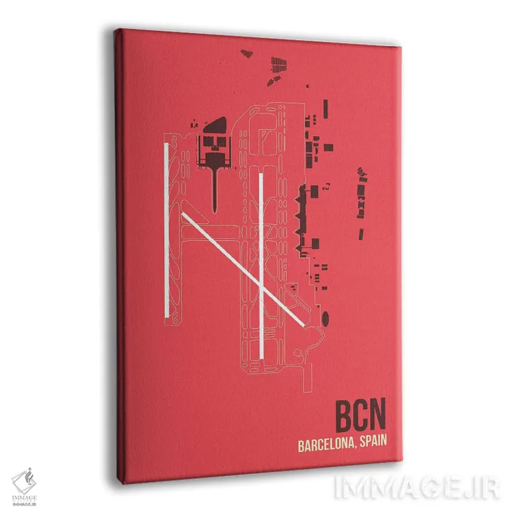 تابلو دکوراتیو نقشه BCN، بارسلونا، اسپانیا اثر ۰۸ لفت - نمای پرسپکتیو محصول