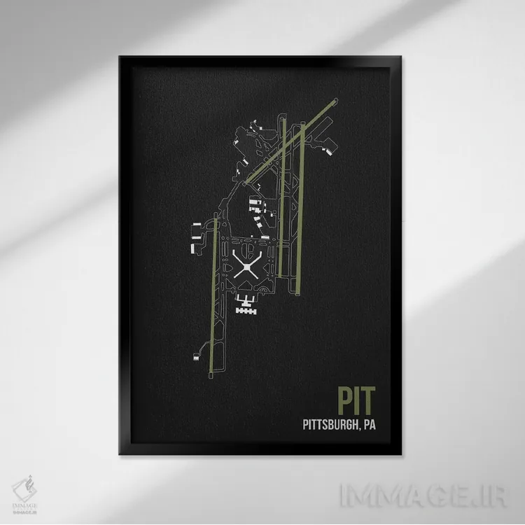 تابلو دکوراتیو پیتزبورگ اثر ۰۸ لفت - نمای قابدار مشکی