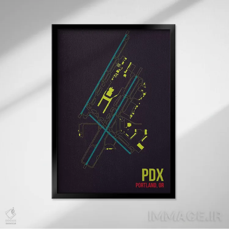 تابلو دکوراتیو پورتلند اثر ۰۸ لفت - نمای قابدار مشکی