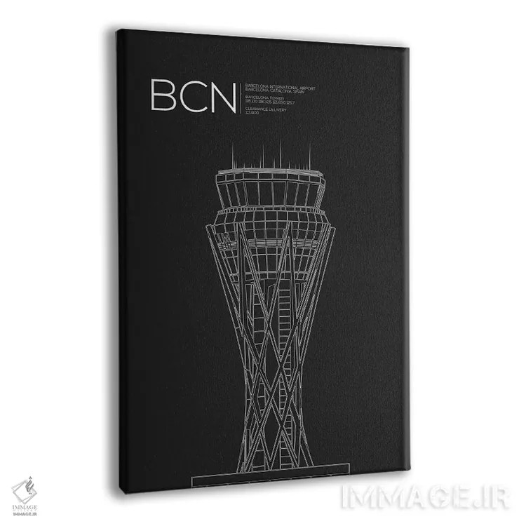 تابلو دکوراتیو برج BCN، بارسلونا، اسپانیا اثر ۰۸ لفت - نمای پرسپکتیو محصول