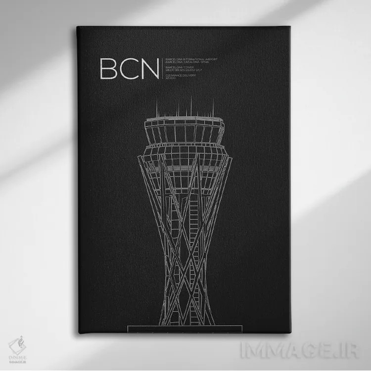 تابلو دکوراتیو برج BCN، بارسلونا، اسپانیا اثر ۰۸ لفت - نمای روبهرو روی دیوار