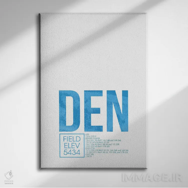 تابلو دکوراتیو کنترل ترافیک هوایی DEN، دنور اثر ۰۸ لفت - نمای روبهرو روی دیوار