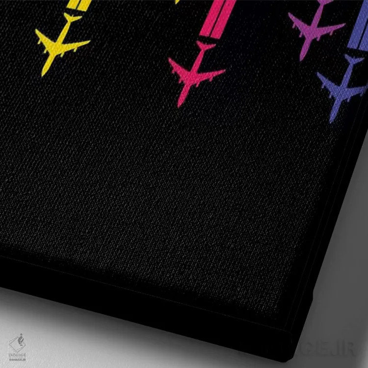 تابلو دکوراتیو سرزنده اثر ۰۸ لفت - نمای نزدیک بافت بوم