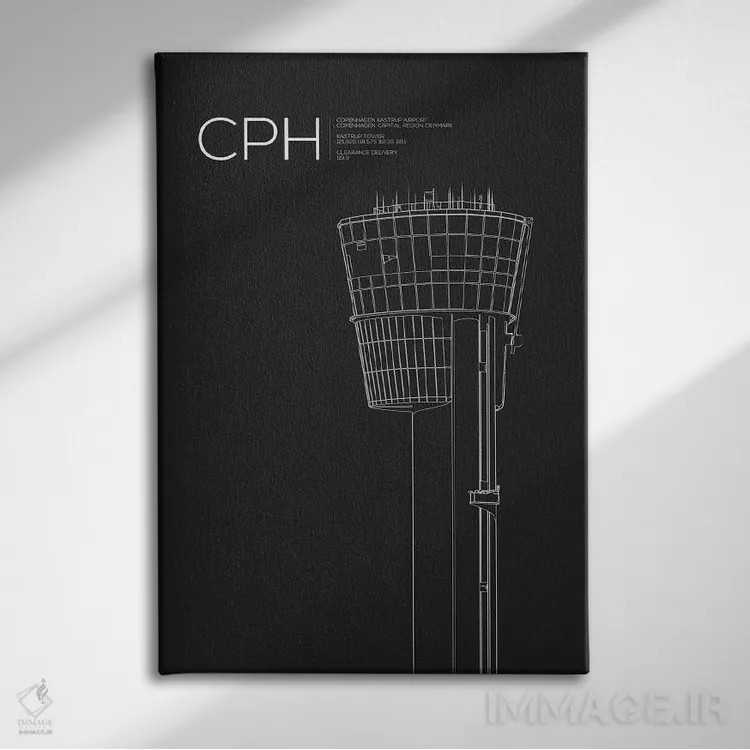 تابلو دکوراتیو برج CPH، کپنهاگ اثر ۰۸ لفت - نمای روبهرو روی دیوار
