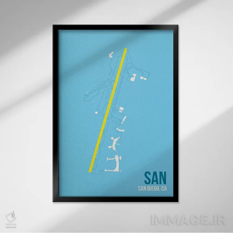 تابلو دکوراتیو سن دیگو اثر ۰۸ لفت - نمای قابدار مشکی