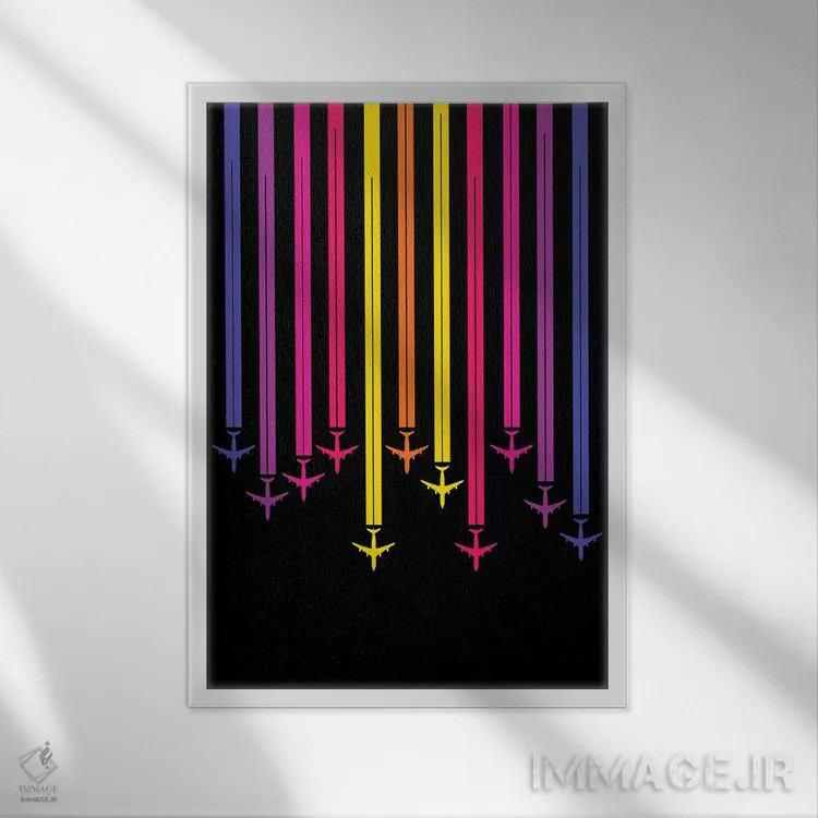 تابلو دکوراتیو سرزنده اثر ۰۸ لفت - نمای قابدار سفید