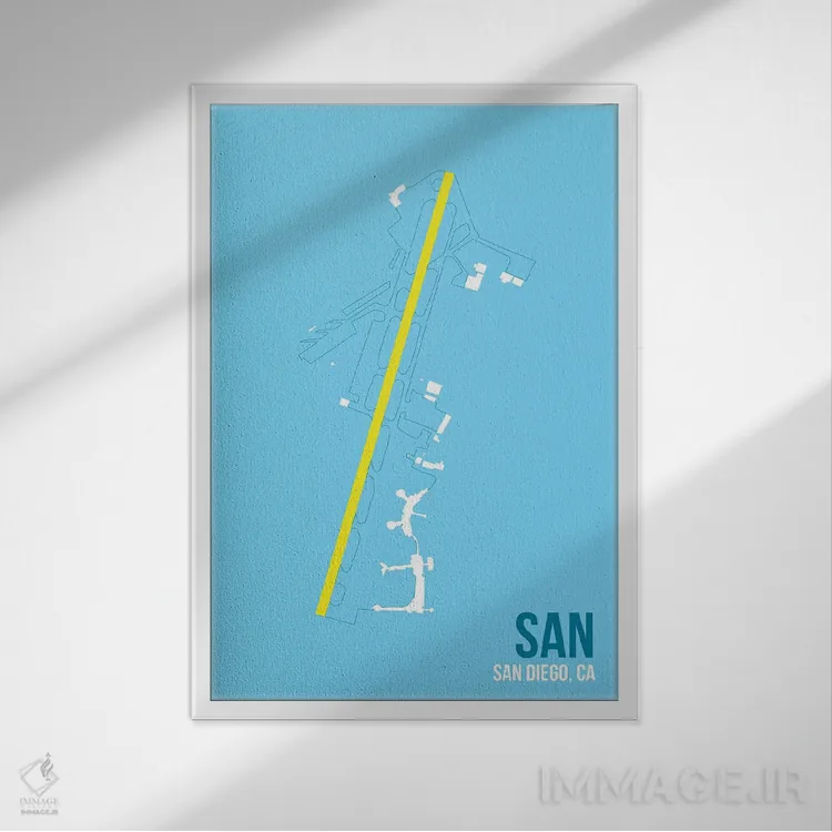 تابلو دکوراتیو سن دیگو اثر ۰۸ لفت - نمای قابدار سفید