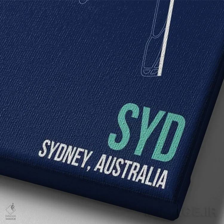 تابلو دکوراتیو سیدنی اثر ۰۸ لفت - نمای نزدیک بافت بوم