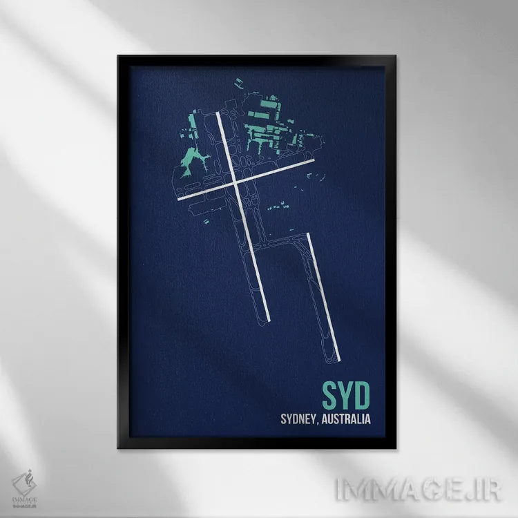 تابلو دکوراتیو سیدنی اثر ۰۸ لفت - نمای قابدار مشکی