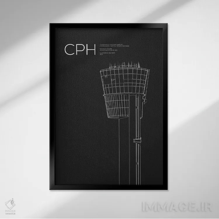 تابلو دکوراتیو برج CPH، کپنهاگ اثر ۰۸ لفت - نمای قابدار مشکی