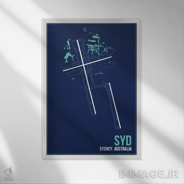 تابلو دکوراتیو سیدنی اثر ۰۸ لفت - نمای قابدار سفید